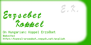 erzsebet koppel business card